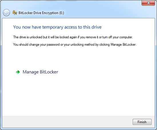 Click manage bitlocker